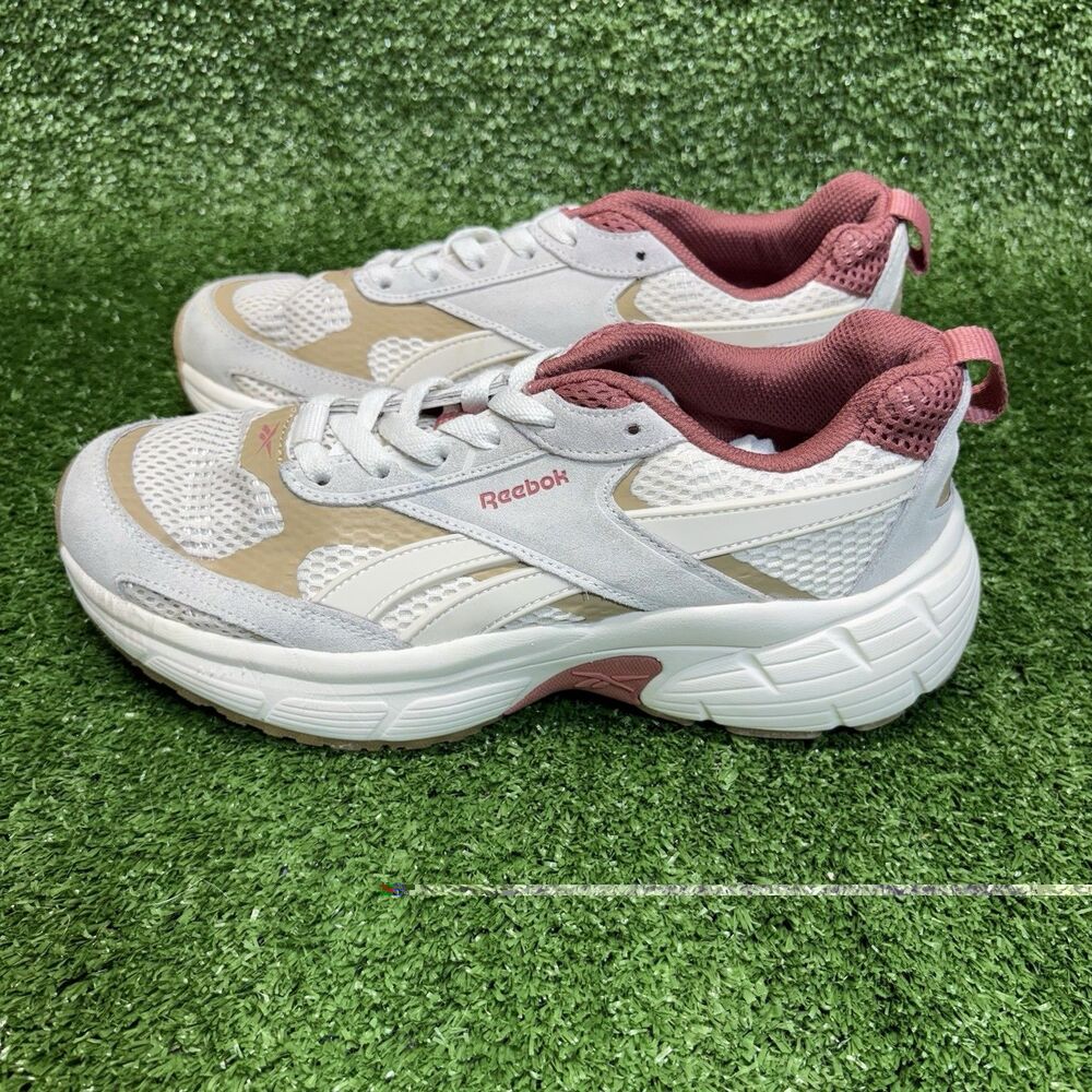 Reebok Royal Charge Women Athletic Running Casual Shoes Sneaker Beige Berry Sz 8